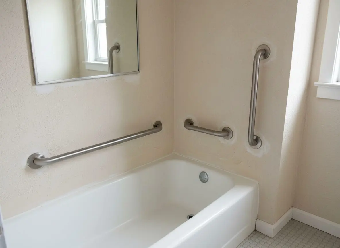 Grab rails blocked into plaster in Bethlehem