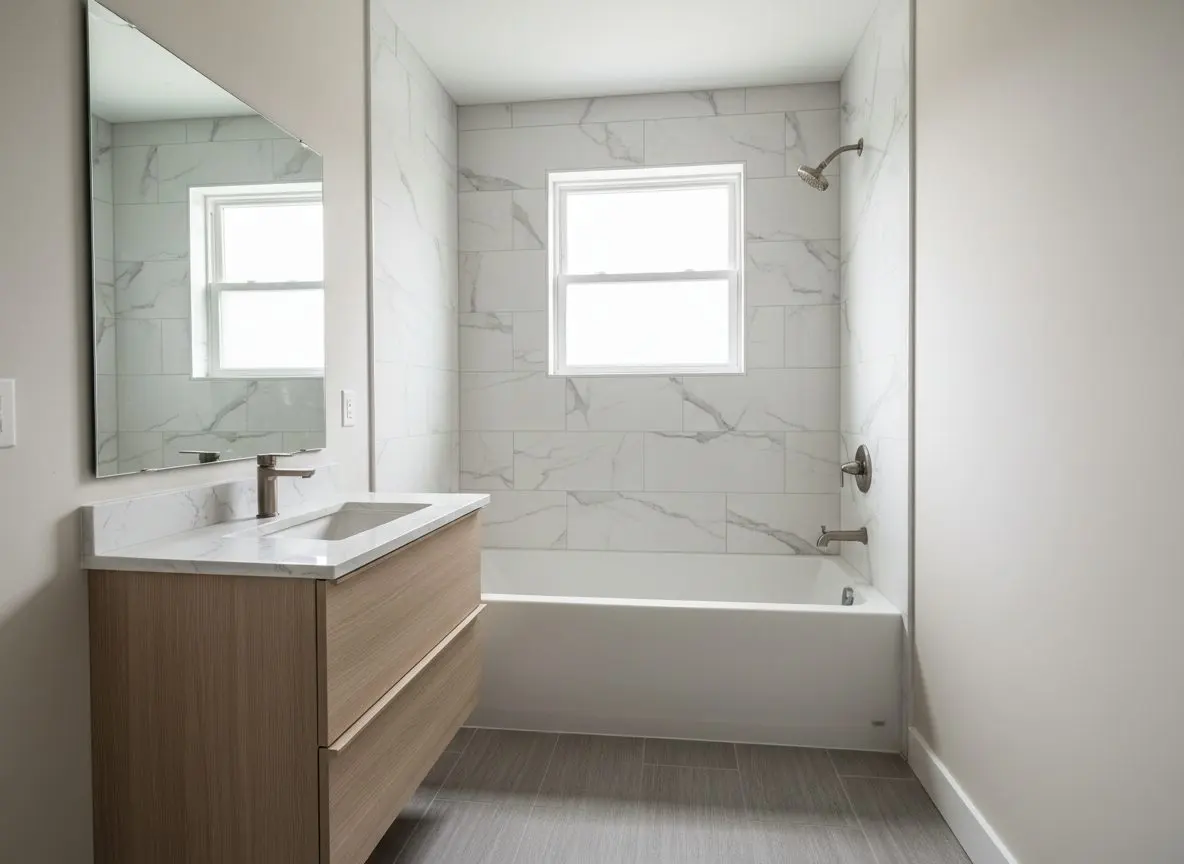 Split-level bathroom rebuild in Emmaus