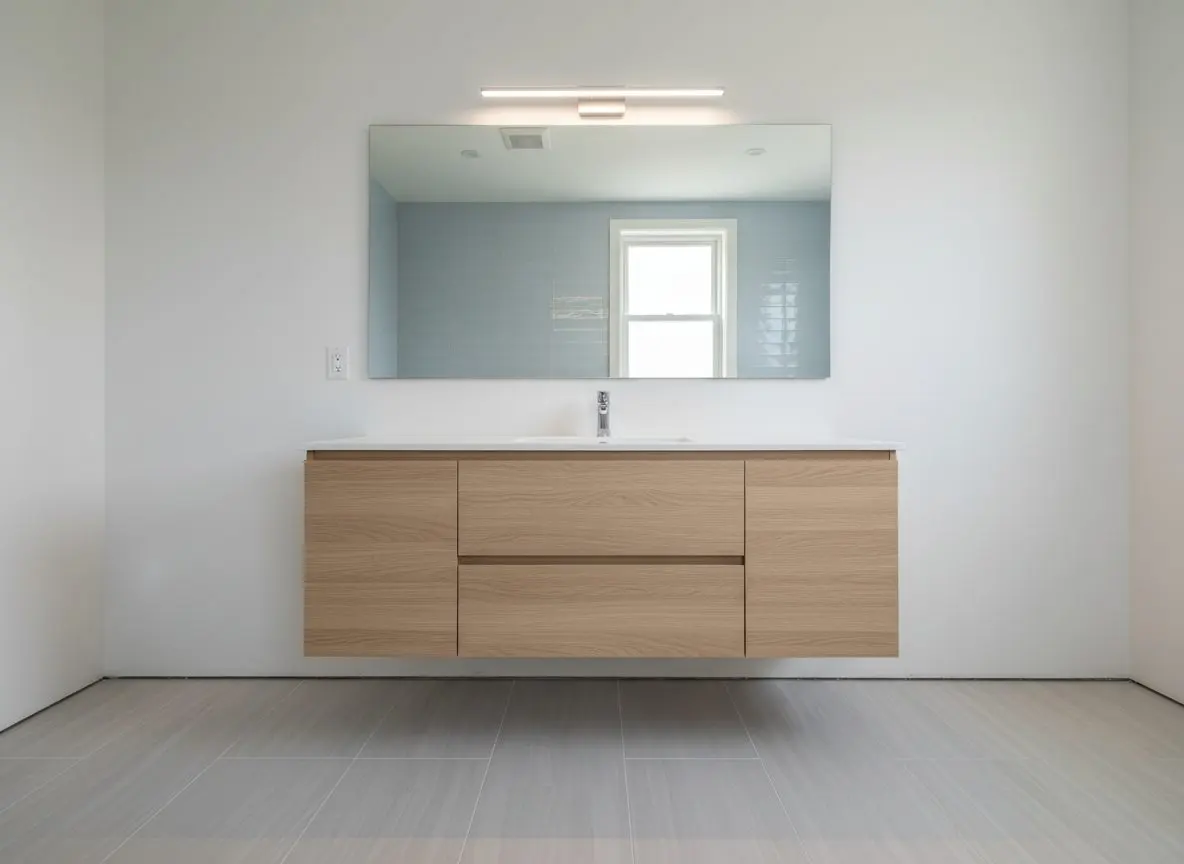 Floating vanity in a narrow room in Bethlehem